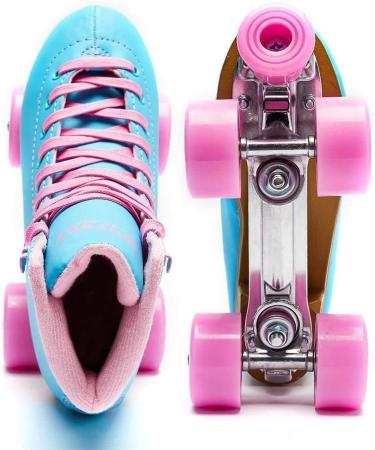 Goupsky Roller Skate Shoes for Women/Youth - Retro 4 Wheels Quad Skates - Blue Size 9 - Indoor & Outdoor - Buy Online on GoSupps.com