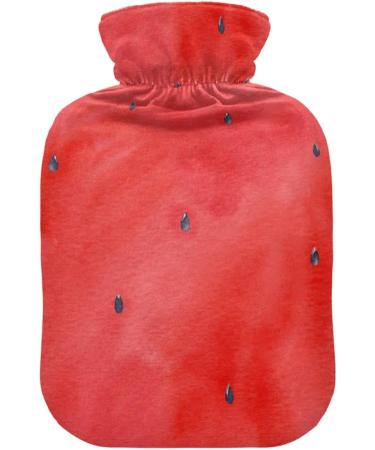 Naanle Red Watercolor Hot Water Bottle with Cover - 1L for Pain Relief Bed Warmer and Heat Therapy - Transparent & Versatile - Buy Online on GoSupps.com