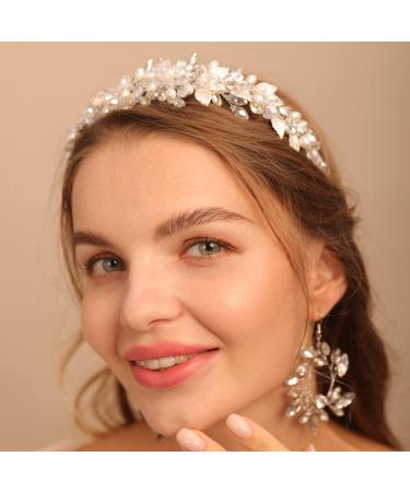 BERYUAN Crown Tiara for Bride - Bridal Hair Piece Wedding Jewelry (Silver) - Buy Online on GoSupps.com
