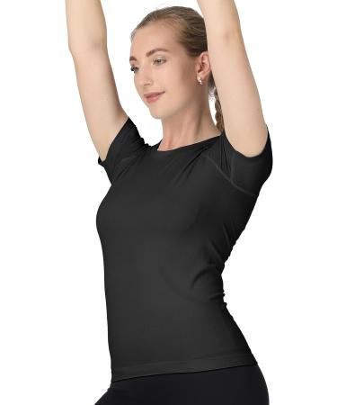 MathCat Women's Short Sleeve Workout Shirt - Breathable Athletic Gym Top in Black - Buy Online on GoSupps.com