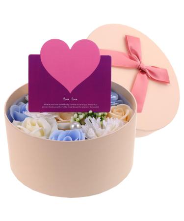 Angoily 1 box essential oil mama gift the flowers flower soap carnation flower Soap soap delicate flowers Christmas roses gift box de artificiales artificial plants indoor 16.2X16.2X8.2CM Blue