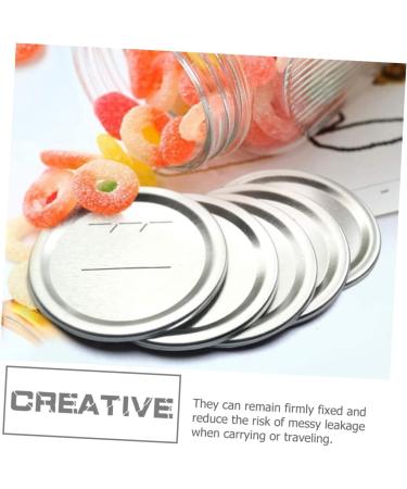 POPETPOP 90 Pcs Mason Jar Lids Tinplate Canning Mason Jars Canning Lids Discs Mason Jar Cover Canning Jar Lids Metal Lid Coffee Stuff Wide Mouth Lids Glass Bottle Sprouting Lids Split CD Silverx3pcs 7X7X0.2CMx3pcs - Buy Online on GoSupps.com