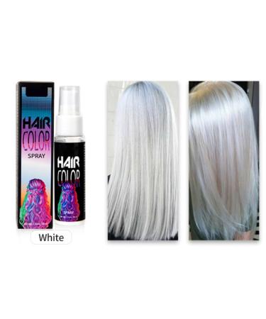 Hair Color Spray Temporary Hair Dye Spray Instant Vivid Hair Color for All Hair Types Fast-Drying Non-Sticky Formula Fragrance Free Safe for Hair 1 Fl Oz 1 Fl Oz (Pack of 1) Silver White
