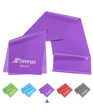 Beenax Resistance Bands - Exercise Bands to Build Muscle Flexibility Strength for Pilates Yoga Rehab Stretching Fitness Gym Physio Strength Training and Workout - Men & Women 3. Purple