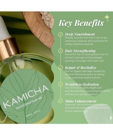 Green Tea & Rice Hair Oil | Nourishing Argan Sunflower & Almond Oil | Strengthens & Smooths Frizzy & Curly Hair | 2oz | For All Hair Types | South Korea Sourced - Buy Online on GoSupps.com