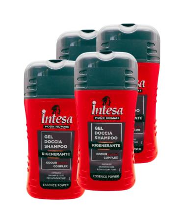 FEI FAN Shampoo Shower Gel Regenerating Odour Block Complex Enhanced Action ESSENCE POWER 250 ml (4 bottles)