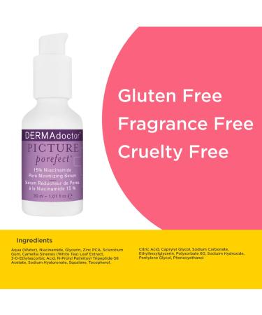 DERMAdoctor Picture Porefect Serum - 15% Niacinamide & Vitamin C with Peptides | Face Primer & Pore Minimizer for Discoloration Correction - 1.01 fl oz - Buy Online on GoSupps.com