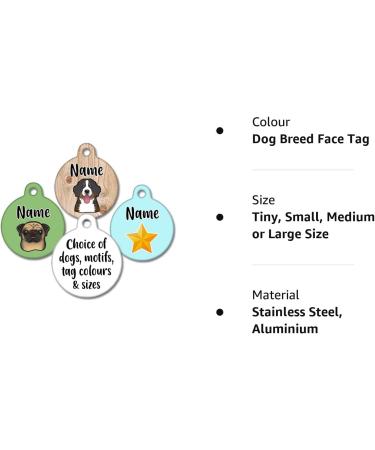 Spoilt Rotten Pets Dog Face Tag Lots of Breeds & Tag Colours to Choose from Tag Pet Identity Cat or Dog Tag Custom Printed with Your Contact Details - Buy Online on GoSupps.com