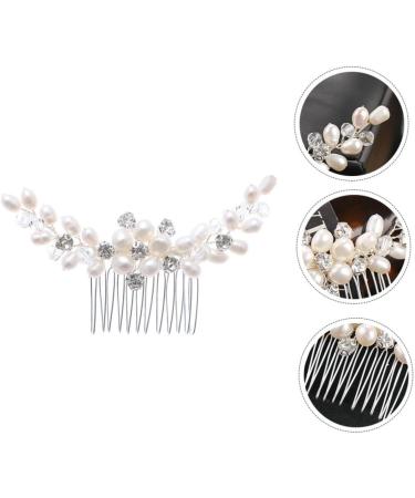 Ipetboom Rhinestone Bridal Comb Bridal Pearl Comb Wedding Hair Clip Bridal Hair Combs Irish Accessories for Women Tiara Wedding Hair Comb Bride Decorate Abs European and American - Buy Online on GoSupps.com
