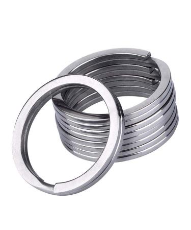 Cutefly Women's 5 Pieces Titanium Split Key Ring Hoop Activities Climbing Carabiner Screw Carabiner 32mm Silver silver