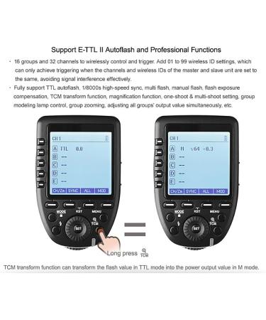 Godox Xpro-C TTL Wireless Flash Trigger for Canon - 1/8000s HSS, TTL/Manual, Large Screen, 5 Group Buttons - Buy Online on GoSupps.com