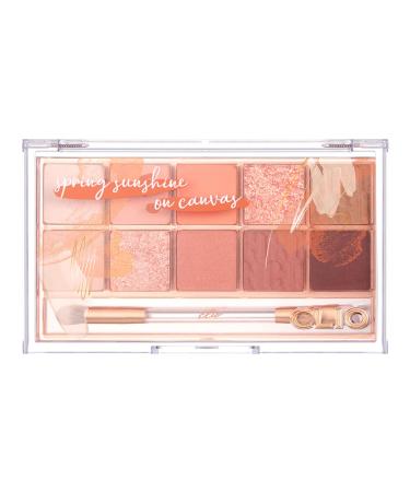CLIO Pro Eye Shadow Palette  Matte  Shimmer  Glitter  Pearls  Highly Pigments  Long-Wearing (015 SPRING SUNSHUINE ON CANVAS)