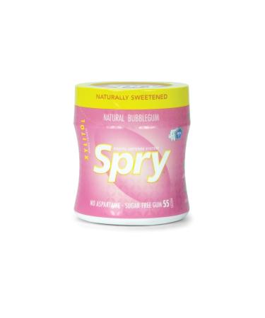 Spry Xylitol Gum, Stronger Longer Bubble Gum, 55ct Bubble Gum 55 Count (Pack of 1)