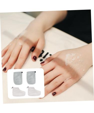 FRCOLOR Foot Cover 2 Pairs Gloves disposable booties accessories mittens Paraffin Mitts paraffin wax for feet wax dip for hands paraffin accessories paraffin glove care liner 28x20cm Grey - Buy Online on GoSupps.com