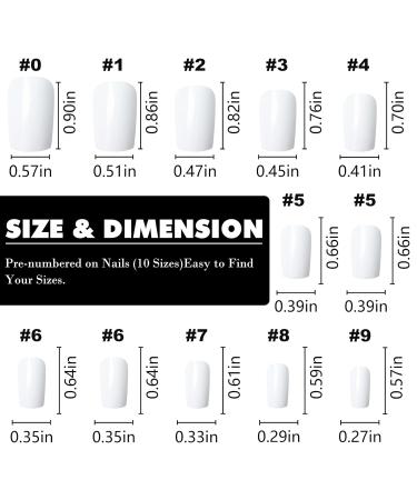 LoveOurHome 240pc White Press on Nails - Medium Square Fake Nails with Adhesive | Gel False Nail Tips for Women & Girls | Perfect Artificial Manicure Decor - Buy Online on GoSupps.com
