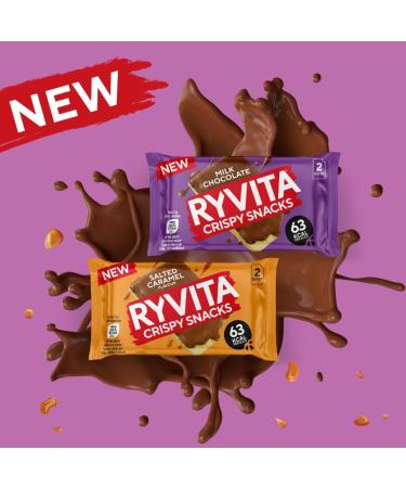 Ryvita Crispy Snacks Twin Pack Topped with Milk Chocolate 24 x Twin Pack Chocolate 26G (PACK OF 24) - Buy Online on GoSupps.com