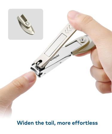 Cuspid Stainless Steel Nail Clippers with Nano Nail File - Ideal for Thick Nails | Perfect for Men, Women, and Seniors - Buy Online on GoSupps.com