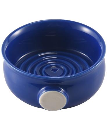 Gkhowiu Ceramic Razor for Men Bowl Threaded Base for Shaving Brush and Shaving Soap Royal Blue