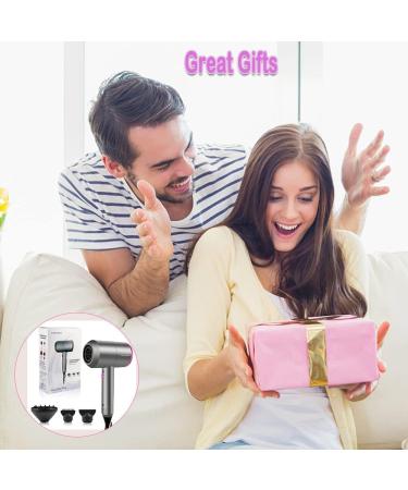 Professional 2000W Hair Dryer with Ionic Technology - 2 Speed, 3 Heat Settings, Cool Shot Button, 1 Diffuser & 2 Concentrator Attachments for Men and Women - Silver - Buy Online on GoSupps.com