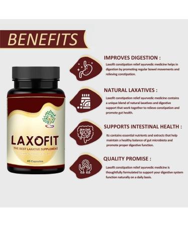 Laxofit Ayurvedic Laxatives for Constipation Relief - 45 Veg Capsules | Ministry of Ayush Approved - Buy Online on GoSupps.com