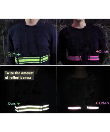 Reflective Running Gear Yellow - IDOU Reflective Bands for Arm/Wrist/Ankle/Leg - Biking Accessories for Men and Women - 1 Belt - L - Buy Online on GoSupps.com