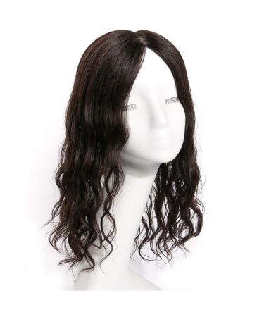 Yanamy Curly Human Hair Toppers - 5.5x5.5 Silk Base Crown Hairpiece for Thinning Hair - 16 Dark Brown - Buy Online on GoSupps.com