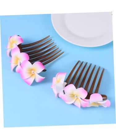 Angoily Pearl Tiara Hawaiian Plumeria Hair Side Comb Pearl Hair Barrettes Pearls Flower Hair Side Comb Pearl Hair Comb French Comb Bridal Headdress Bride Accessories Wedding - Buy Online on GoSupps.com