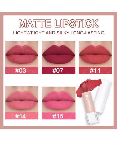5Pcs Dark Orange Red Pink Mauve Matte Lipstick Set - Long Lasting Smudge Proof Lipstick Kit for Women - Buy Online on GoSupps.com