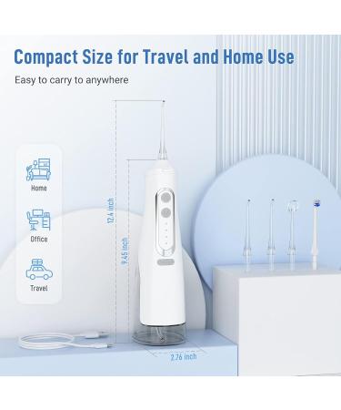 Water Flosser for Daily Teeth Cleaning - Smart Electric Oral Care with 310ML Tank | Portable Oral Irrigator (White) - International Shipping Available - Buy Online on GoSupps.com