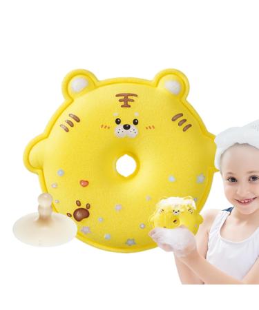 Mxshc Children's Bath Sponge - Scrubber Sponge Bath Ball for Kids | Highly Absorbent Scrubber Cleaning Tool for Dormitory Travel Hotel Bathroom and Home Yellow