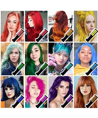 13 Colors Hair Chalk Comb for Girls - Non-Toxic Temporary Hair Dye for Kids Birthday Halloween Cosplay Party - Ages 4-10+ - Great DIY Hair Color At Home - Buy Online on GoSupps.com