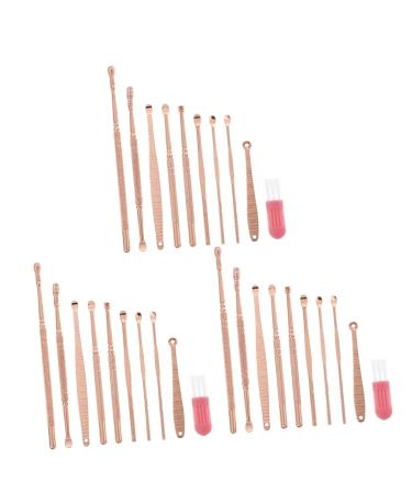 Hemoton 3 Sets Earwax Remover Ear Cleaning Kit Ear Care Tools Kids Earbuds Tools for Ear Buds for Kids Ear Cleaner Kit Face Scraper Tool Chinese Spoons Supplies Delicate Stainless Steel