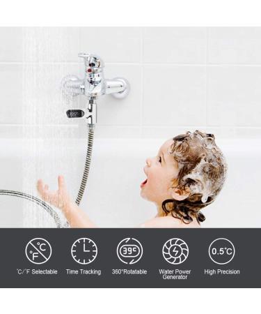 Bedler LED Digital Shower Thermometer - 360 Rotatable Baby Bath Water Temperature Display (Celsius/Fahrenheit) - Ideal for Kitchen & Bathroom - Buy Online on GoSupps.com