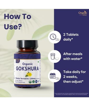 ORGANIC SPREE Gokshura & Mucuna Supplement 120 Tablets Each USDA Organic Tribulus Terrestris & Mucuna Pruriens - Buy Online on GoSupps.com