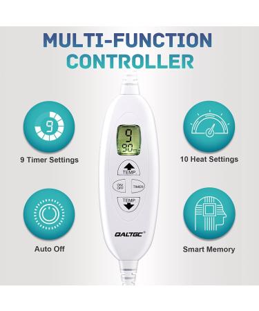QALTGC Heating Pad - 12x24, 10 Temp & 9 Timer Settings, Soft & Washable for Pain Relief - Gray - Buy Online on GoSupps.com
