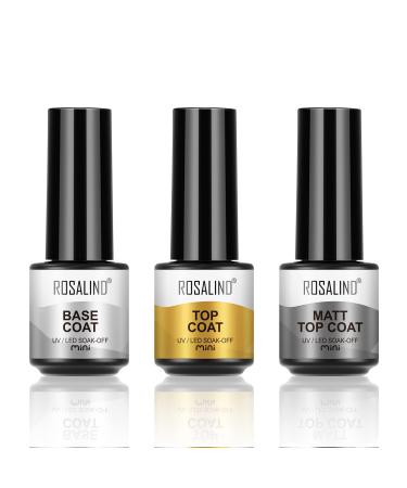 Rosalind Shellac Base Coat Top Coat UV nail polish gel nail polish under lacquer and cover set for gel nail polish matte glossy finish and durable