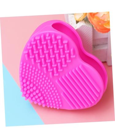 Housoutil Makeup Brush Cleaner - Silicone Cleaning Pad & Applicator - Rose Red 8x8.5cm | Effective Brush Washing Mat - Buy Online on GoSupps.com