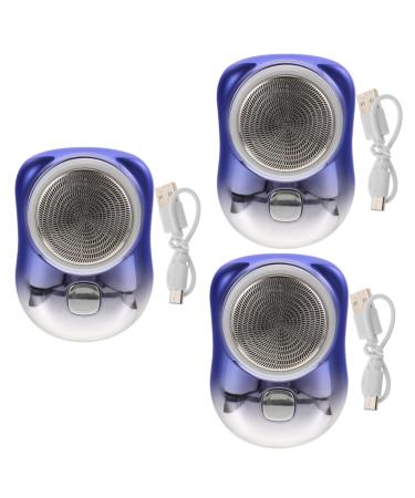 FRCOLOR 3pcs Electric Shaver Facial Hair Removal Hair Trimmer for Men Mens Foil Shavers Wet and Dry Shaver Razor Blades for Men Male Supply Abs Electroplating to Rotate Beard