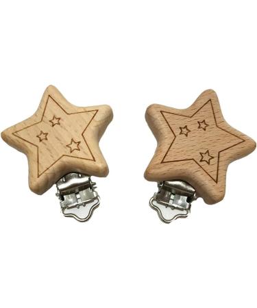 5pcs Natural Wood Beech Animal Shape Pacifier Clips for DIY Pacifier Chains - Buy Online on GoSupps.com