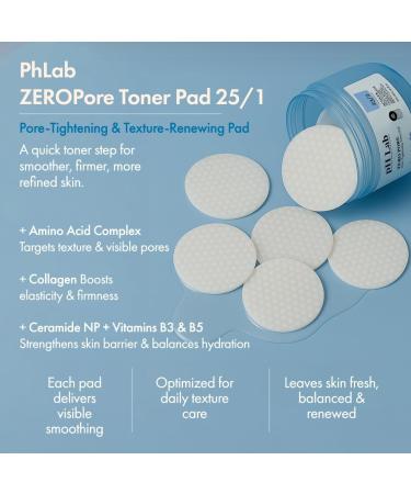 pH Lab Zero Pore Toner Pad Pore Minimizer for Face Collagen & Niacinamide Pore Tightening & Hydrating Exfoliating Pads for Smooth Skin 60 Pads - Buy Online on GoSupps.com