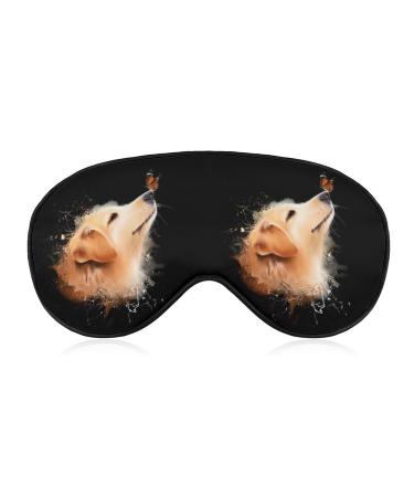 Funny Sleep Mask for Women Men Watercolor Golden Retriever Dog with Butterfly Soft Blindfolds Eye Mask for Sleeping Adjustable Elastic Strap Blackout Sleep Cover Eye Shade for Travel Sleeping Nap Cute Style 10 1 Count (Pack of 1)