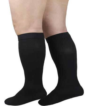 3XL Wide Plus Size Calf Compression Socks 20-30 mmHg for Men and Women - Black XXX-Large 3XL - Buy Online on GoSupps.com