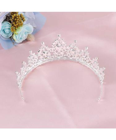 Lurrose Crystal Princess Crown Sparkle AB Rhinestone Bridal Tiara Pageant Hair Accessories for Women (Silver) - Buy Online on GoSupps.com