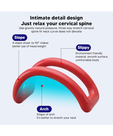 Weikeya Cervical Traction Stretcher - Light Pain Relief Pillow for Home Use | Anti-Deformation Curvature (Red) - Buy Online on GoSupps.com