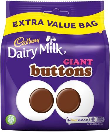 Cadbury Dairy Milk Giant Buttons Milk Chocolate Bag 330 g (Pack of 1) Chocolate 330 g (Pack of 1) - Buy Online on GoSupps.com