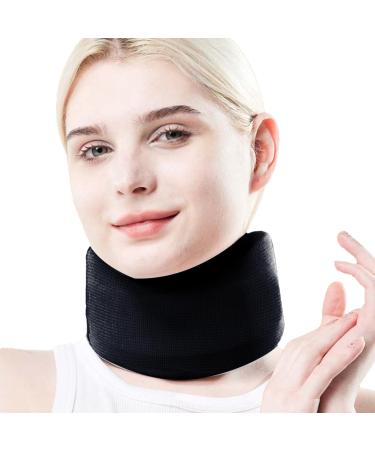 Shakven Neck Support Brace Adjustable Soft Foam Wraps Neck Support Soft Neck Support Brace for Sleeping Aligns & Stabilizes Vertebrae Ensures Stability for Women & Men Black L