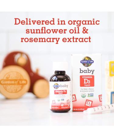 Garden of Life Baby Vitamin D3 Liquid 1.9 fl oz - Essential Immune Support & Healthy Development - Buy Online on GoSupps.com