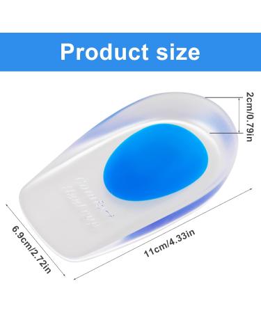 WLLHYF Gel Heel Cups - Plantar Fasciitis Inserts for Men and Women - Shock Absorbing Heel Pads - Comfortable Silicone Gel Cushion Insoles - Size L (11cm) - Buy Online on GoSupps.com