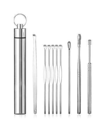 AW&SH Ear Wax Removal Kit  10 Pcs Ear Wax Removal Tool  Ear Cleaner with Aluminum Metal Tube  Fit in Pocket Great for Traveling