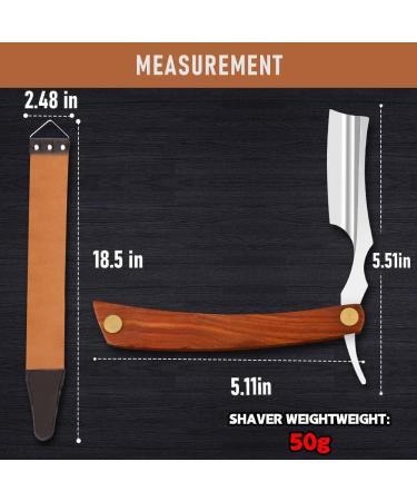 Stainless Steel Cut Throat Razor Kit with Leather Sharpener - Straight Razor for Barber & Home Shaving - Single Edge Blades - Ideal Men's Gift - Buy Online on GoSupps.com
